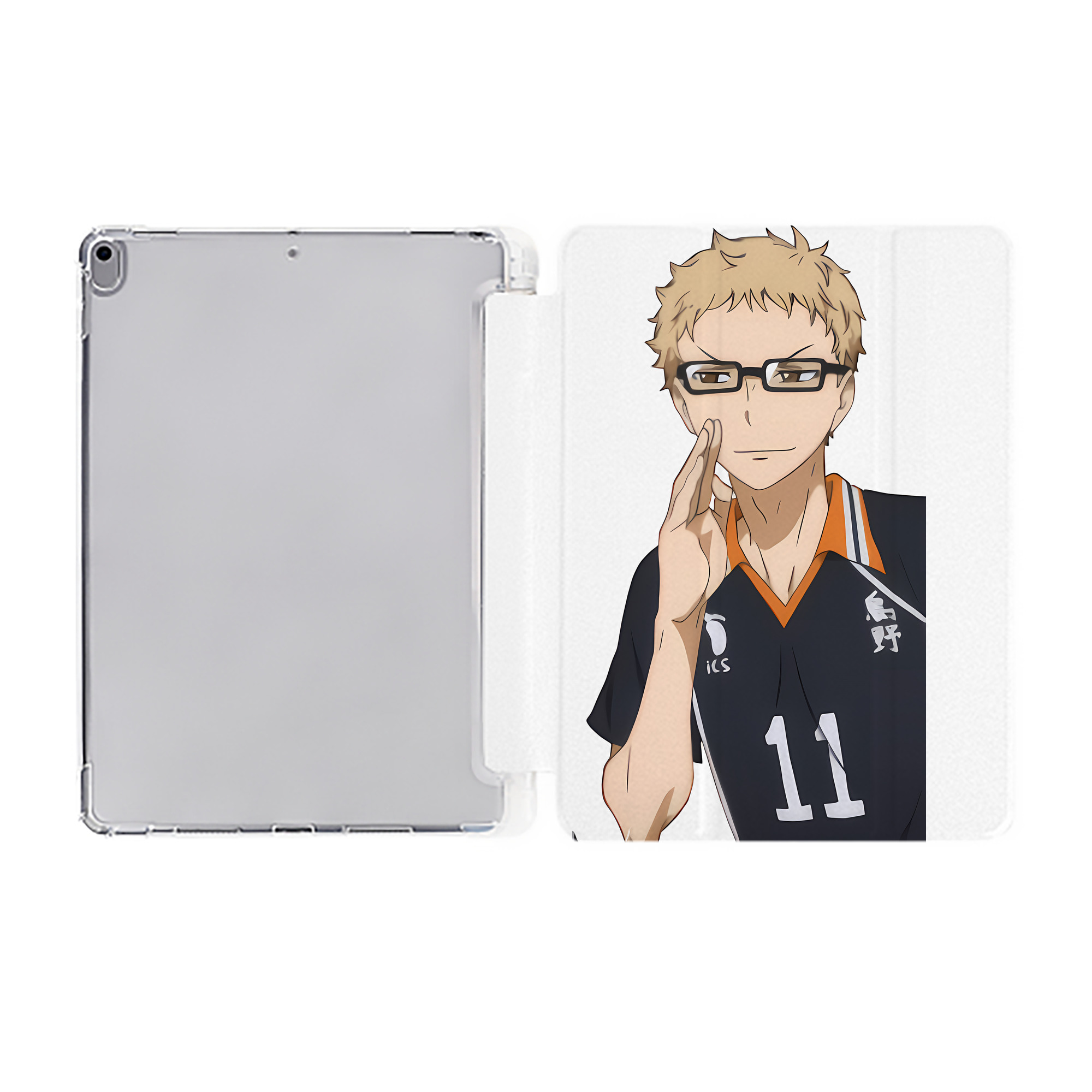 （画像用） ハイキュー!! Haikyu!! IPad ケース ペン収納付き 三つ折りスタンド PUレザー×シリコン 対応機種9.5/10.5/10.9インチ